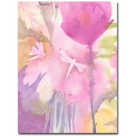 Trademark Fine Art Sheila Golden 'Dragonflies with Pink' Canvas Art, 18x24 SG0457-C1824GG